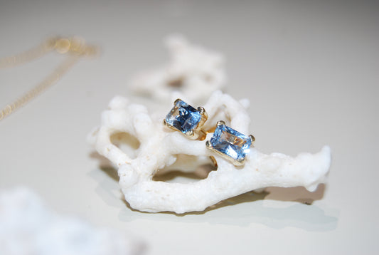 Pendientes mini aguamarina